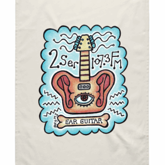2SER Ear Guitar by Reg Mombassa - Tea Towel